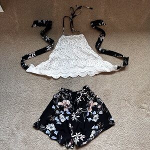 Summer halter top and shorts set